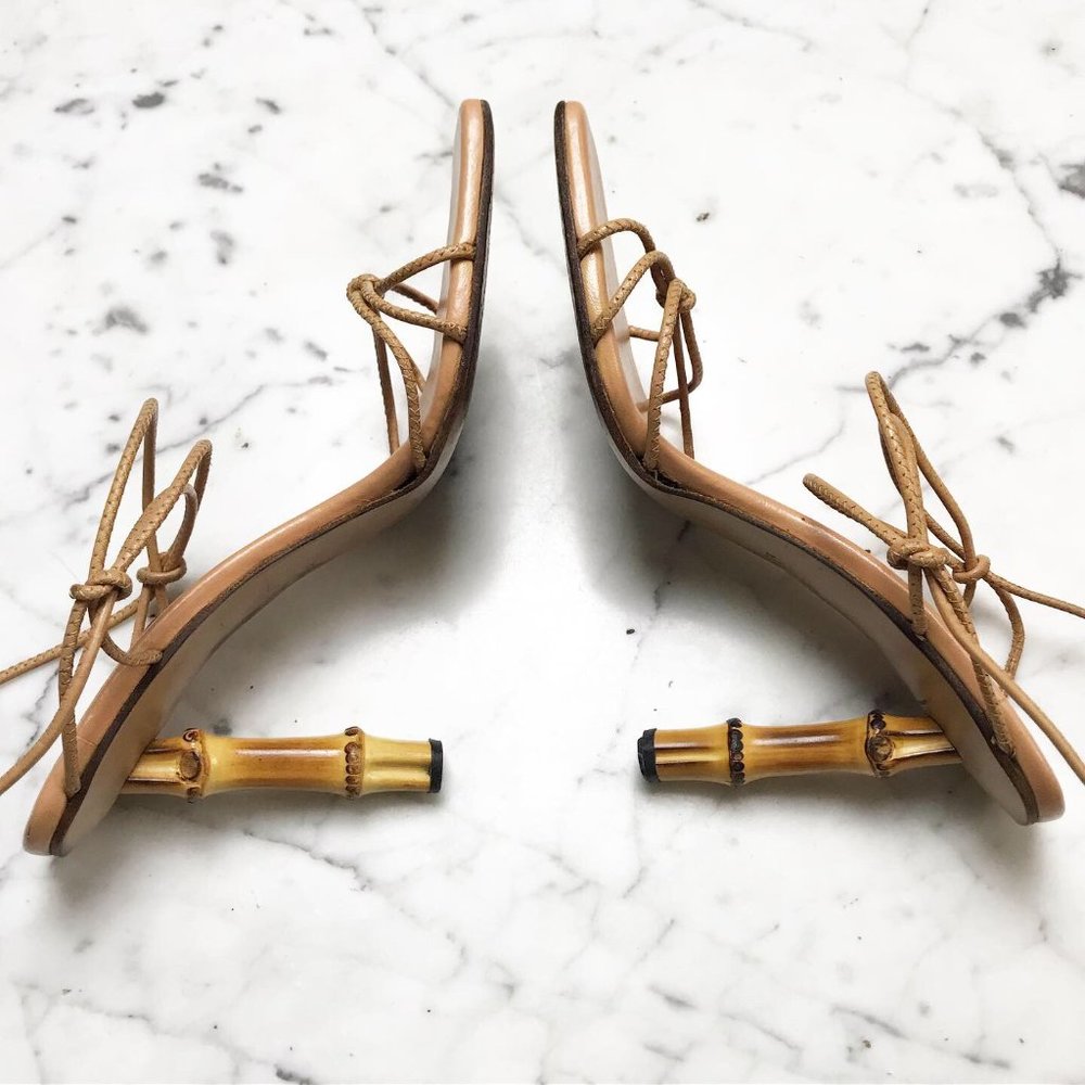 SOLD Gucci By Tom Ford Strappy Bamboo Heel Sandals - Picture 4 of 6